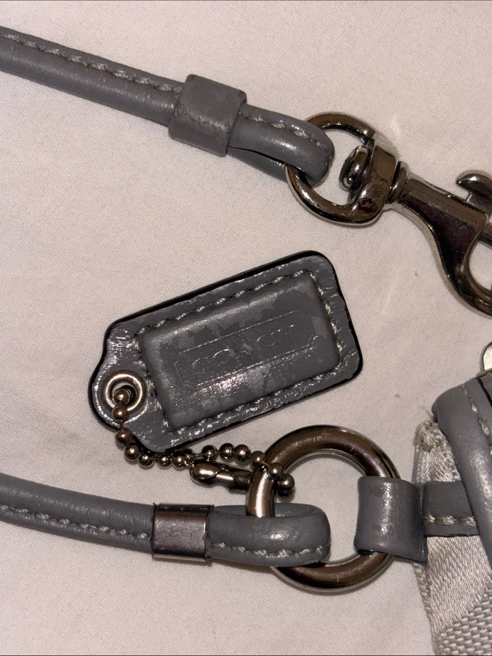 Coach Silver Gray Signature Clutch Wristlet - Picture 2 of 4